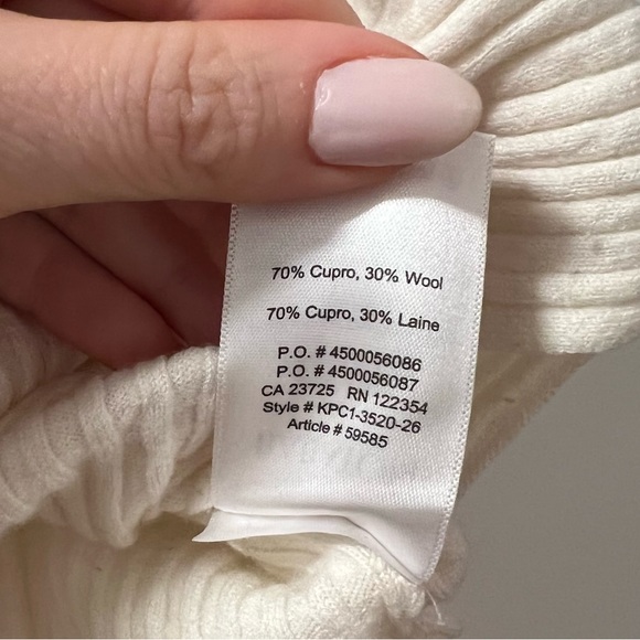 Babaton by Aritzia Wool Blend Waist Tie Cream Tunic - Picture 4 of 5